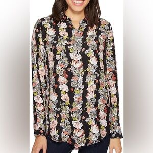 Equipment Botanical Garland floral Printed Silk professional Shirt – Size Small
